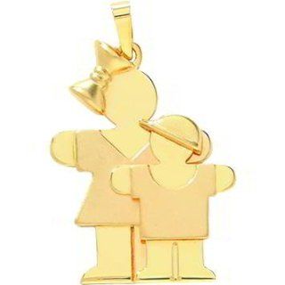 14K Gold The Kids Big Girl & Little Boy Charm Clasp Style Charms Jewelry