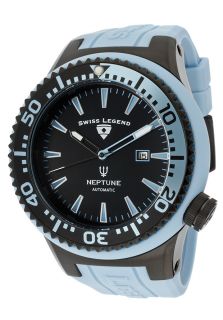 Swiss Legend 11818A BB 01 BBLS W  Watches,Mens Neptune Automatic Black Dial Baby Blue Silicone, Casual Swiss Legend Automatic Watches
