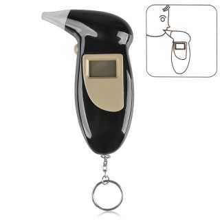 Basacc Black Digital Lcd Alcohol Breathalyzer Breath Tester With 4 Mouth Caps