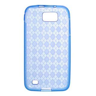 Samsung Galaxy S II Skyrocket HD / I757 TPU Protector Case   Blue Check Cell Phones & Accessories