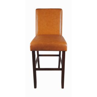 Castillian Collection Of Luxury Orange Faux Leather Barstool