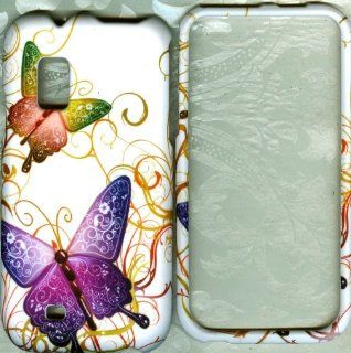 Purple Butterfly Samsung Fascinate, Mesmerize (Galaxy S) i500 Hard Case Cover Cell Phones & Accessories