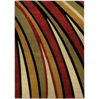Ephesus Collection Multicolor Stripes Contemporary Area Rug (410 X 610)