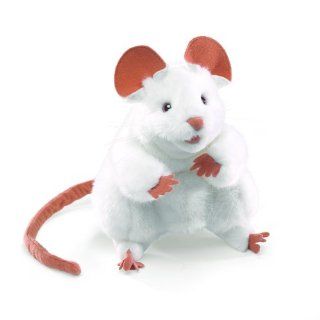 Folkmanis White Mouse 8in Hand Puppet Toys & Games