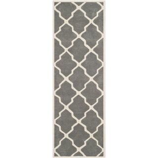 Safavieh Handmade Moroccan design Chatham Dark Grey/ Ivory Wool Rug (23 X 5)