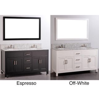 Legion Furniture Legion Furniture Mable Top 61 inch Double sink Bathroom Vanity And Matching Mirror Espresso Size Double Vanities