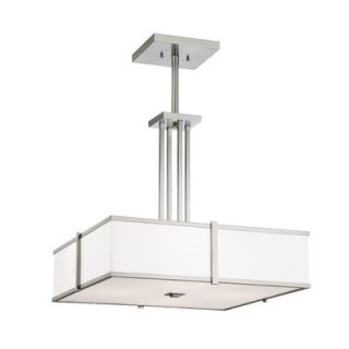 ILEX Hatbox Square Pendant with Quad Stem HSP QS Finish Frame Brushed Nickel