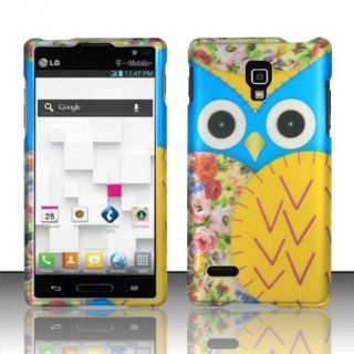 LG Optimus L9 P769 / P760 / MS769 Case (T Mobile / Metro Pcs) Radiant Owl Design Yellow Hard Cover Protector with Free Car Charger + Gift Box By Tech Accessories Cell Phones & Accessories