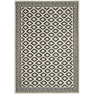 Safavieh Hand woven Moroccan Dhurrie Ivory/ Black Wool Rug (6 X 9)