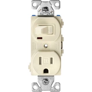 Cooper Wiring Devices 15 Amp Light Almond Combination Light Switch