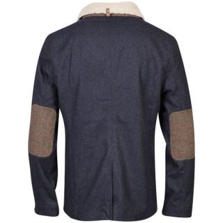 Tokyo Laundry Mens Varkens Sherpa Lined Double Breasted Jacket   Navy Marl      Clothing