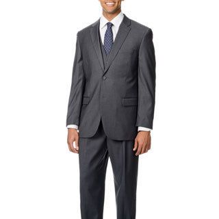 Caravelli Caravelli Italy Mens Superior 150 Solid Grey 3 piece Vested Suit Grey Size 36R
