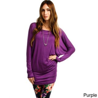 Lyss Loo Womens Comfortable And Stylish Boatneck Dolman sleeve Top Purple Size S (4  6)