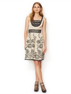 Black Eyed Susan Embroidered A Line Dress by Anna Sui