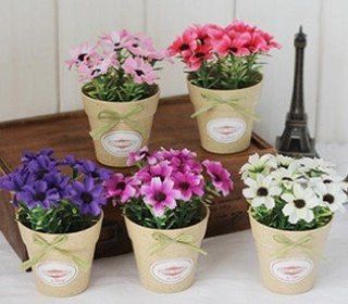 Sweet Home Mini Daisy Artificial Flowers Bonsai in Pot Set of 3   Live Indoor Bonsai Plants