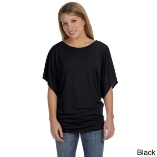 Bella Bella Womens Draped Sleeve Dolman T shirt Black Size XXL (18)