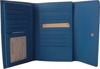 Royce Leather Checkbook Clutch 150 5   Ocean Blue