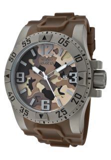 Invicta 1095  Watches,Mens Excursion Brown Camouflage Dial Brown Polyurethane, Casual Invicta Quartz Watches