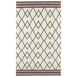 Flatweave Tribeca Ziggy Grey Wool Rug (9 X 12)