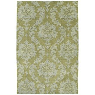 Swanky Avocado Damask Wool Rug (4 X 6)