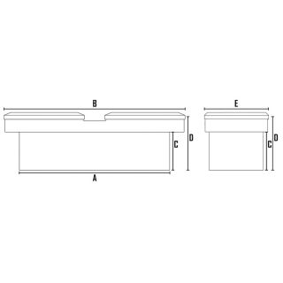 Universal 2-Lid Crossbed Truck Box — 60in. x 69in. x 8.5in. x 13in. x 20in.  Crossbed Boxes