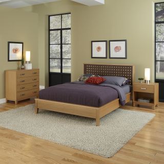 Home Styles The Rave Bed, Night Stand, And Chest Oak Size Queen