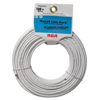 RCA 100' 4 Wire Round Line Cord   White
