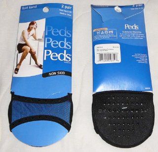Peds No Show Foot Band Padded Non Skid Black   4 Pairs Health & Personal Care