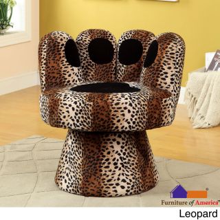 Furniture Of America Feline Paw inspired Swivel Accent Chair