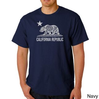 Los Angeles Pop Art Mens California Republic Bear T shirt Navy Size S