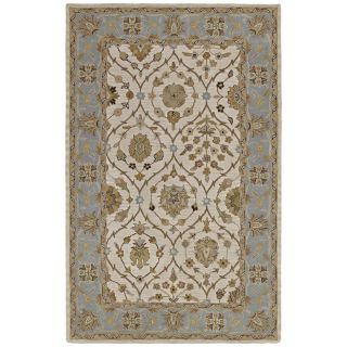 Hand tufted Lawrence Beige Arabesque Wool Rug (5 X 79)