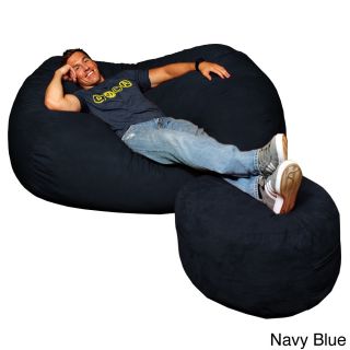 Theater Sacks Llc Theater Sack 6 foot Bean Bag Couch In Plush Microsuede Fabric Blue Size Jumbo