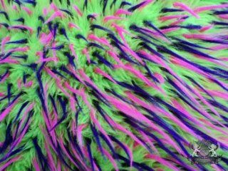 Faux / Fake Fur Spike GREEN PINK PURPLE 3 Tone Fabric By the Yard  Arts Crafts And Sewing  