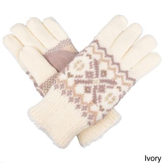 Isotoner Womens Acrylic Knit Snowflake Pattern Gloves