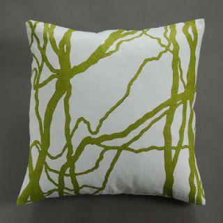 Dermond Peterson Flora Vine Pillow VINE Color Moss Green on White Linen