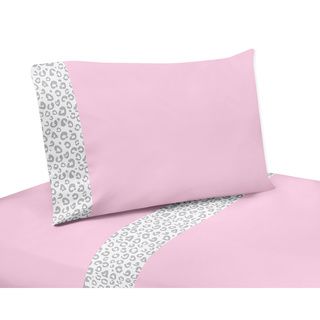 Sweet Jojo Designs Sweet Jojo Design 200 Thread Count Sheets 4 piece Queen Sheet Set For Pink And Grey Kenya Bedding Collection Grey Size Twin