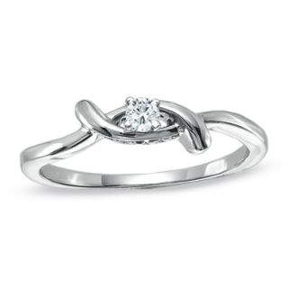 CT. T.W. Diamond Twist Promise Ring in 10K White Gold   Zales