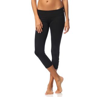 Yong Ching Limited Balini Womens Slim Fit Black Yoga Capri Pants Black Size XS (2  3)
