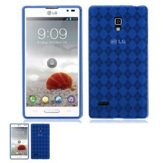 LG Optimus L9 P769 Blue Flexible Gel Skin TPU Case Cell Phones & Accessories