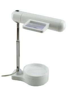Normande Lighting GP3 769A WH 13W Daylight Spectrum Desk Lamp with Magnifier and Organizer Base, White    