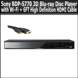 Sony BDP S770 3D Blu ray Disc Player with Wi Fi + Bonus 6FT HDMI Cable Electronics