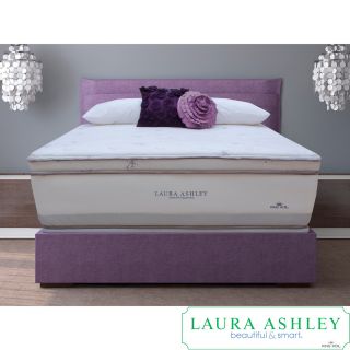 Laura Ashley Laura Ashley Periwinkle Euro Pillowtop Super Size Full size Mattress And Foundation Set White Size Full