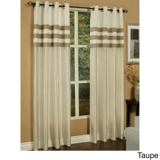 Sherry Kline Faux Silk Stripe Pleats Grommet Top Curtain Panel Pair