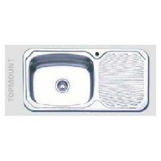 Oliveri Topmount Kitchen Sink with Drainboard 221 1 Stainless Steel   Single Bowl Sinks  