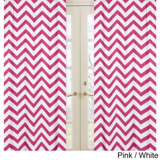 Sweet Jojo Designs Chevron Rod Pocket 84 Inch Curtain Panel Pair