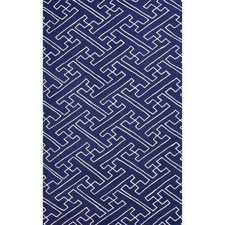 Nuloom Hand hooked Modern Byway Navy Rug (5 X 8)