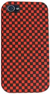 Cell Armor IPHONE4G PC JELLY 3D315 Hybrid Jelly Case for iPhone 4/4S   Retail Packaging   3D Embossed Red and Black Checkers Cell Phones & Accessories
