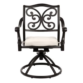 La Mariposa Black Cast Aluminum Swivel Chairs (set Of 2)