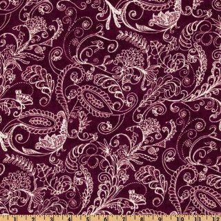 108'' Complementary Quilt Backing Dotty Paisley Plum Fabric