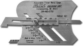 G.A.L. Gage Co.   Adjustable Fillet Weld Gauge GAL 3